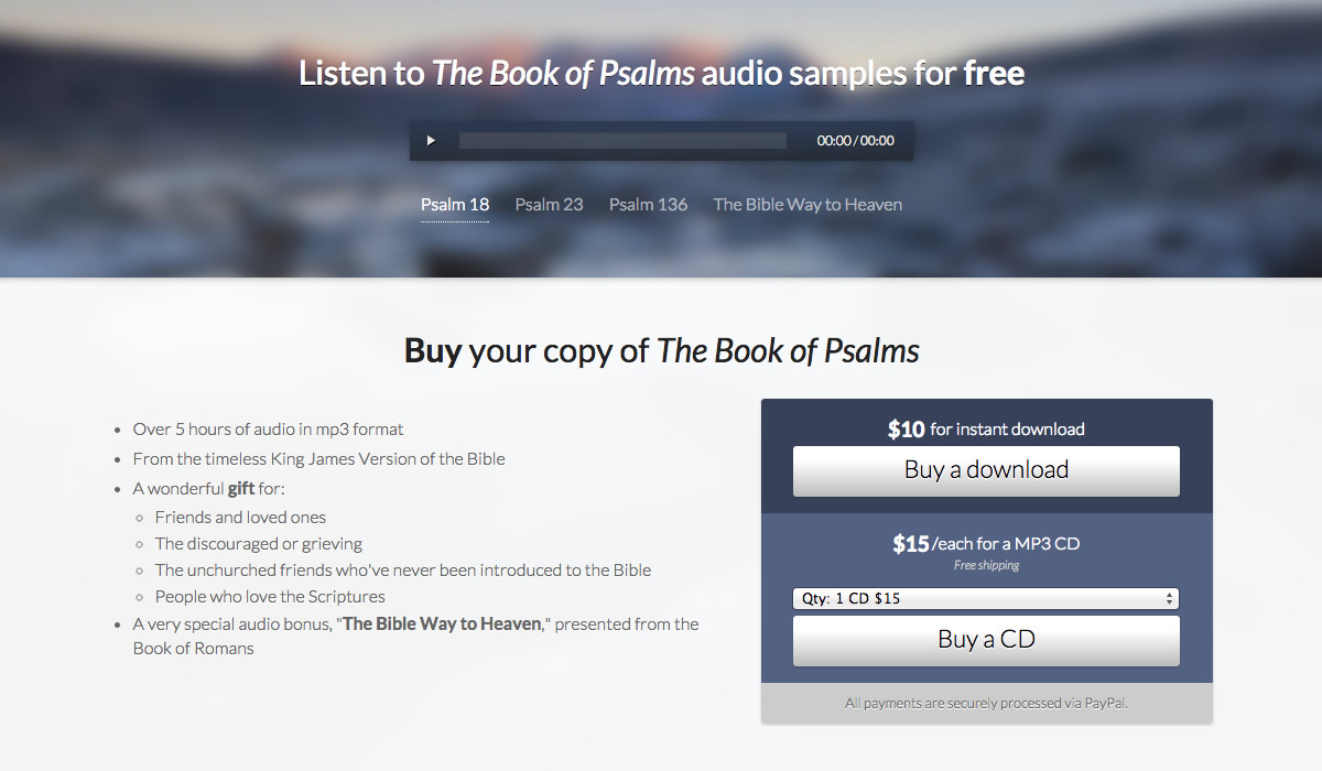 HTML5 audio player, PayPal shopping cart